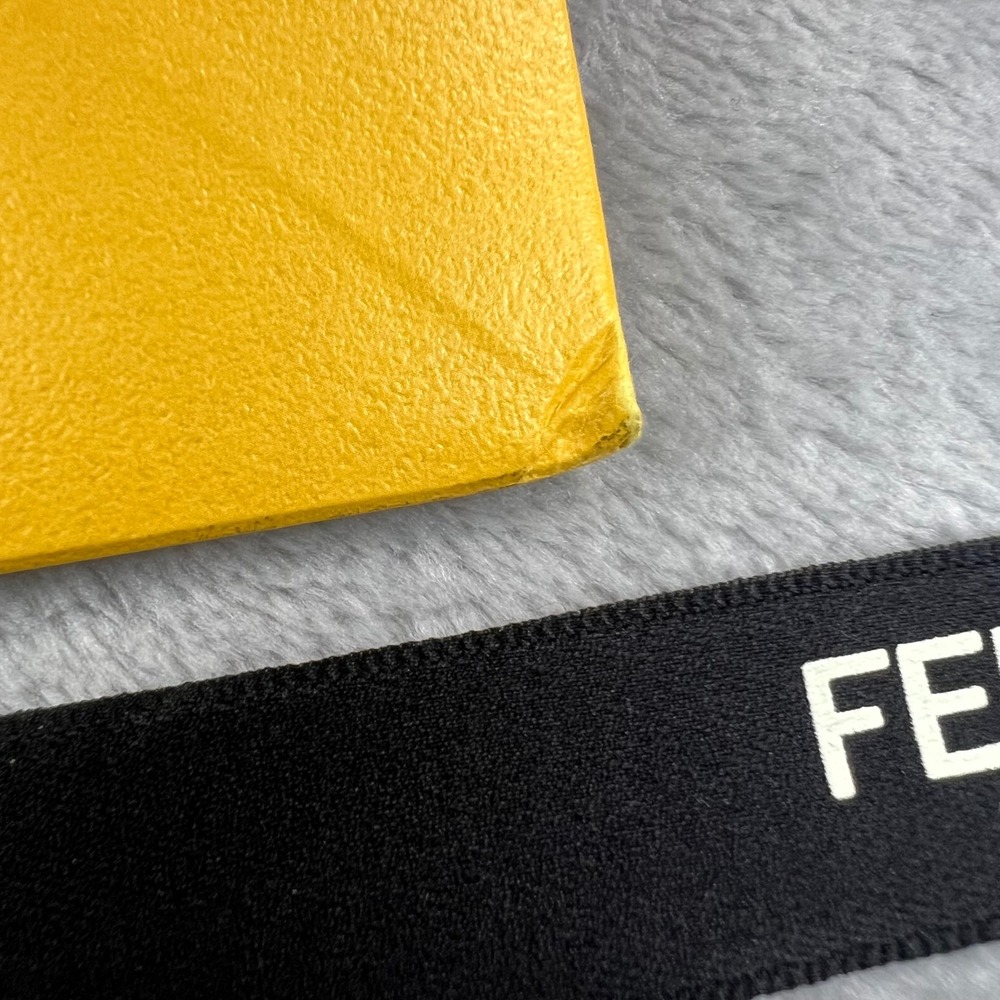 Fendi Shopping Bag Large Yellow 15X16X5 Roma Logo‎ Ribbon Designer Packaging - Picture 4 of 7